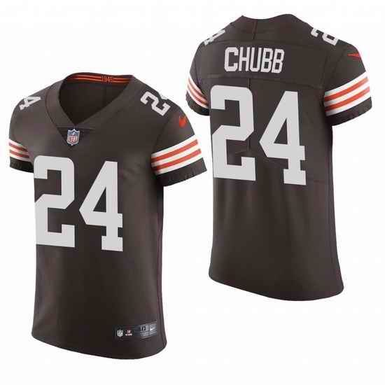 Cleveland Browns 24 Nick Chubb Nike Men Brwon Team Color Men Stitched NFL 2020 Vapor Untouchable Elite Jersey